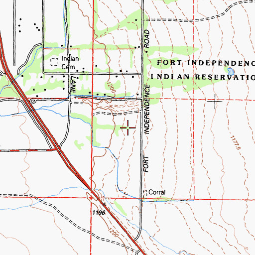 Topographic Map of Oak Creek, CA