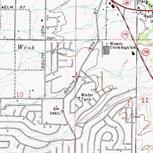 Topographic Map of Faith Tabernacle United Church, AZ