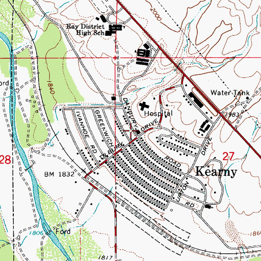 Topographic Map of Fellowship Baptist Church, AZ