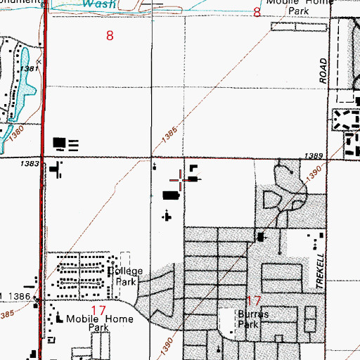 Topographic Map of First Assembly of Casa Grande, AZ