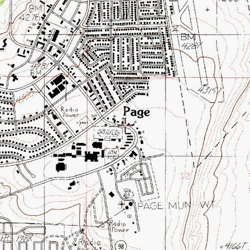 Topographic Map of First Assembly of God, AZ