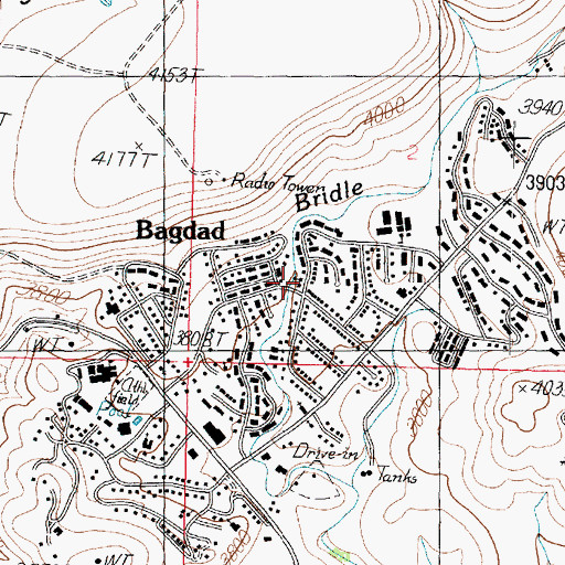 Topographic Map of First Baptist Church, AZ