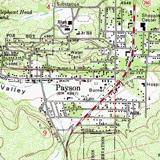 Topographic Map of First Baptist Church, AZ