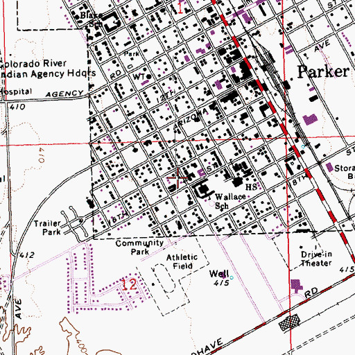 Topographic Map of First Baptist Church, AZ