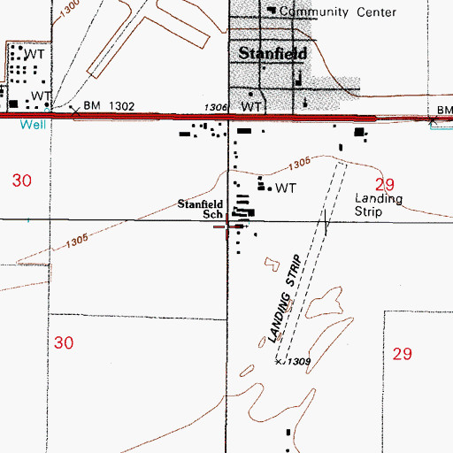 Topographic Map of First Baptist Church, AZ