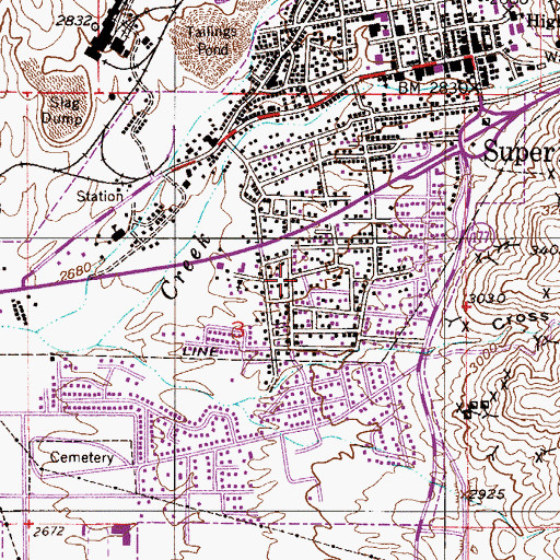 Topographic Map of First Baptist Church, AZ