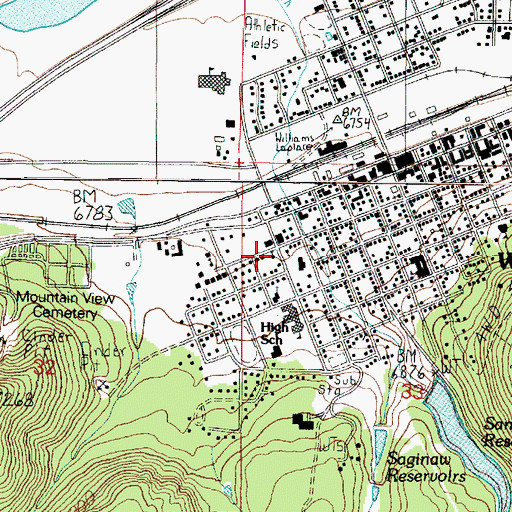 Topographic Map of First Baptist Church of Williams, AZ