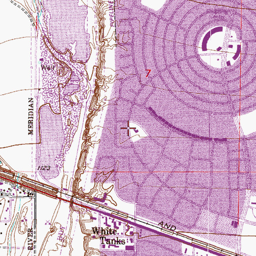 Topographic Map of First Christian Church, AZ