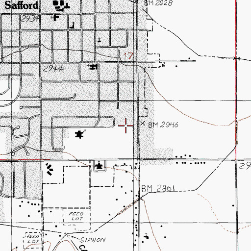 Topographic Map of First Christian Church, AZ