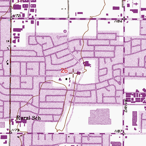 Topographic Map of First Christian Church of Tempe, AZ
