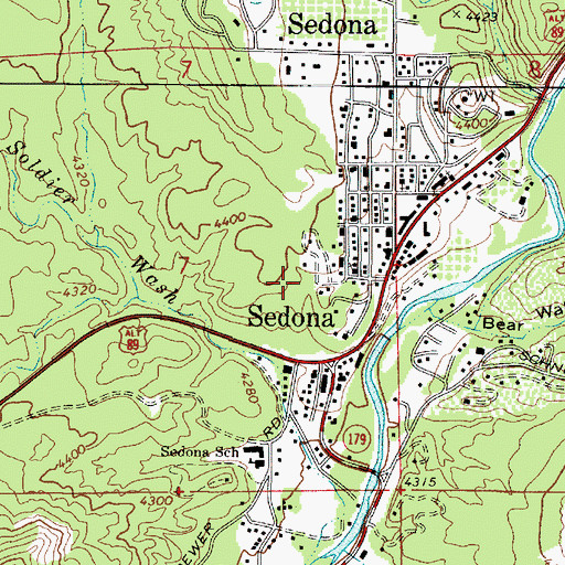 Topographic Map of First Church of Christ Scientist, AZ