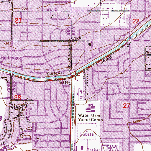 Topographic Map of First Church of Christ Scientist, AZ