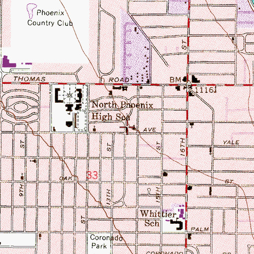 Topographic Map of Higher Ground Church of God in Christ, AZ