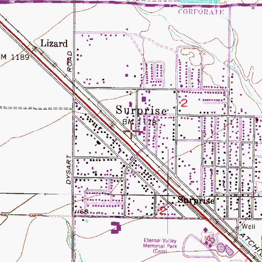 Topographic Map of First Country Baptist Church, AZ
