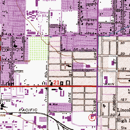 Topographic Map of First Evangelical Lutheran Church, AZ