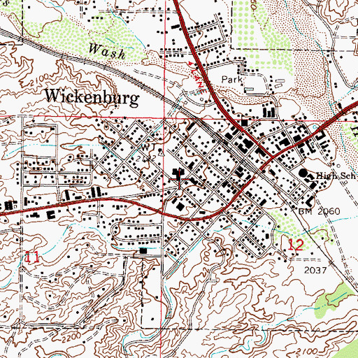 Topographic Map of First Presbyterian Church, AZ