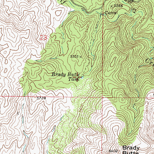 Topographic Map of Brady Butte Tank, AZ