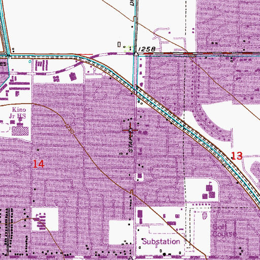Topographic Map of First Southern Baptist Church, AZ