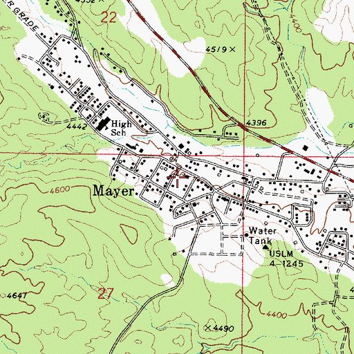Topographic Map of First Southern Baptist Church, AZ