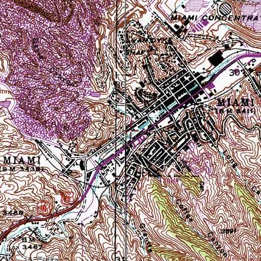 Topographic Map of First Southern Baptist Church, AZ