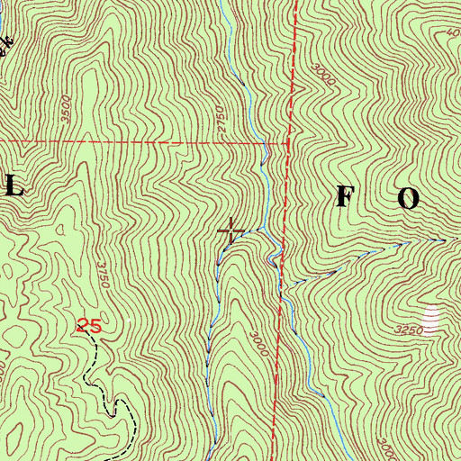 Topographic Map of Owl Creek, CA