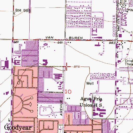 Topographic Map of First Southern Baptist Church of Avondale, AZ