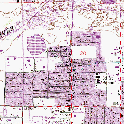 Topographic Map of First Tabernacle of Love, AZ