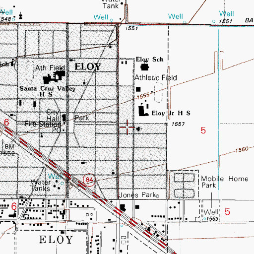 Topographic Map of First United Methodist Church, AZ