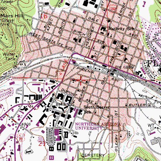Topographic Map of Flagstaff Christian Fellowship, AZ