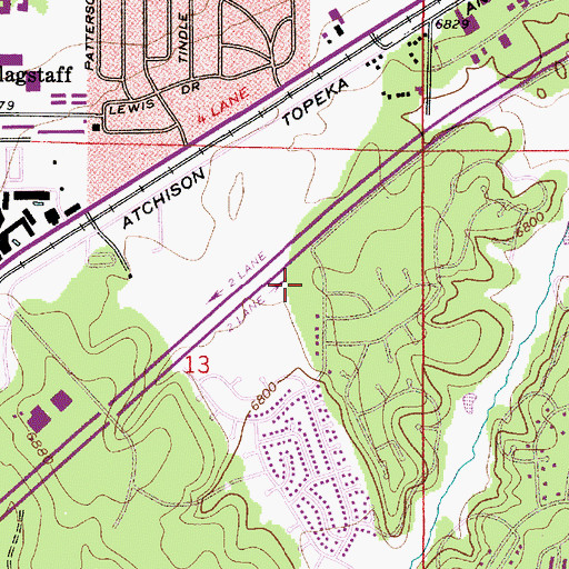 Topographic Map of Flagstaff Church of Nazarene, AZ
