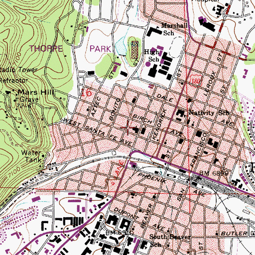 Topographic Map of Flagstaff Federated Community Church, AZ