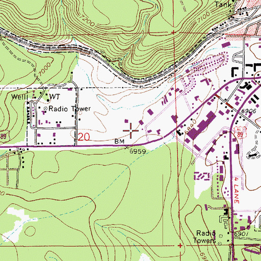 Topographic Map of Flagstaff Tabernacle, AZ
