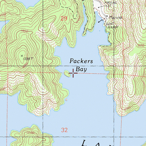 Topographic Map of Packers Bay, CA
