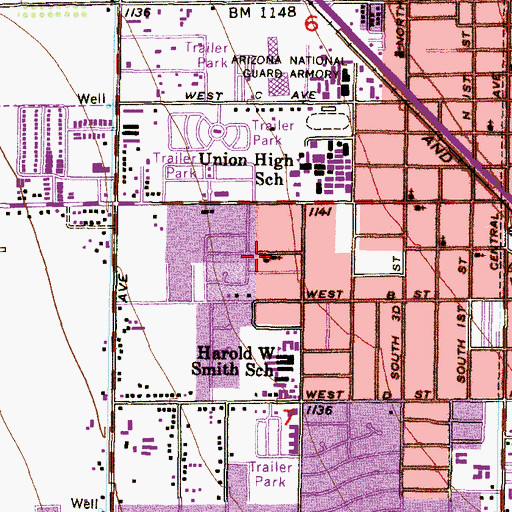Topographic Map of Free Methodist Church of Glendale, AZ