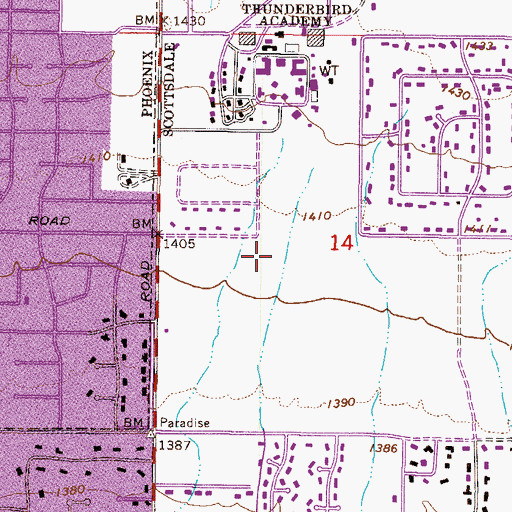 Topographic Map of Freedom Center Christian Church, AZ