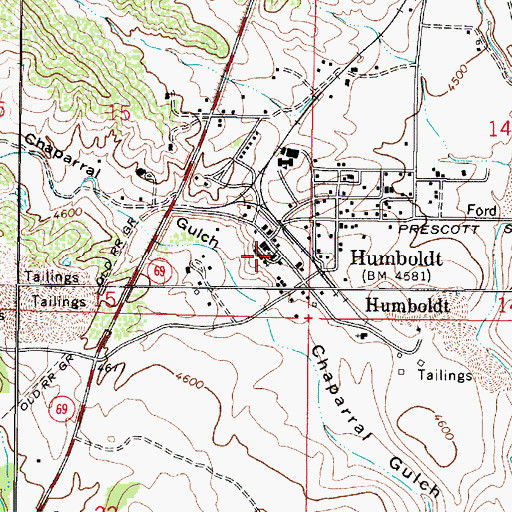 Topographic Map of Gateway Baptist Church, AZ