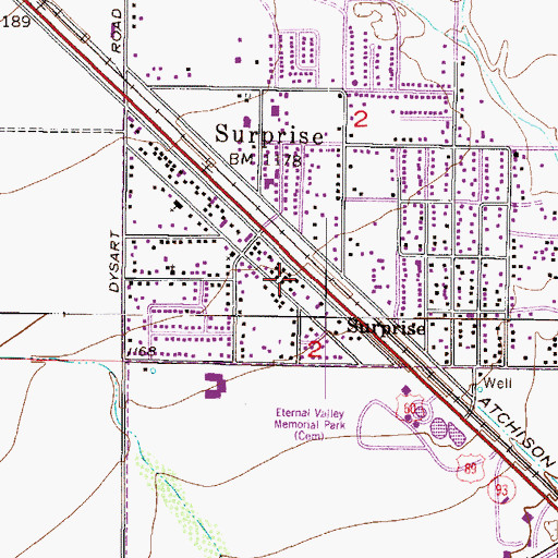 Topographic Map of Gideon Missionary Baptist Church, AZ