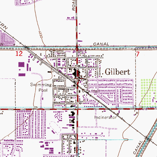 Topographic Map of Gilbert Church of Christ, AZ