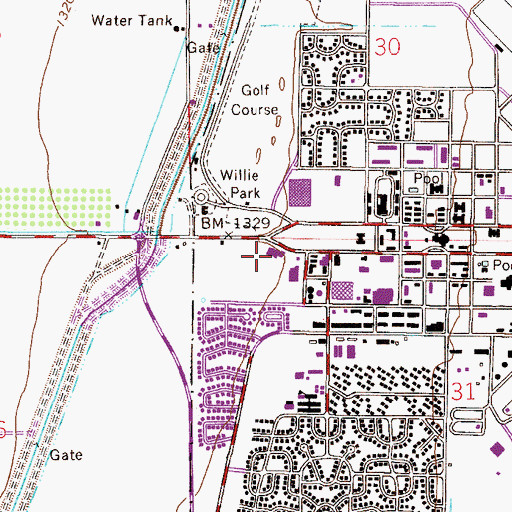 Topographic Map of Gilbert Family Church, AZ