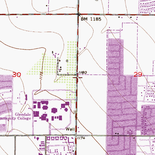 Topographic Map of Glendale Christian Church, AZ