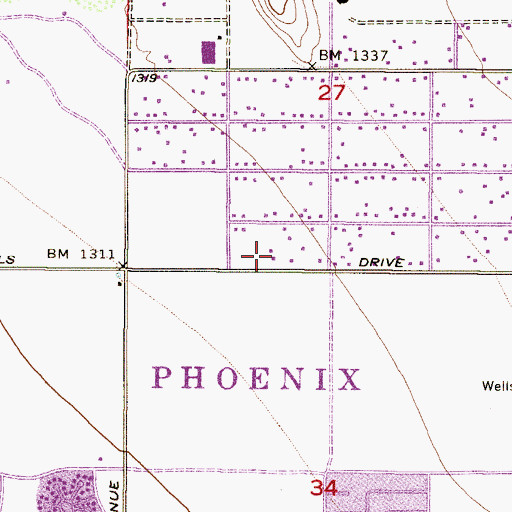Topographic Map of Glendale Grace Bible Church, AZ