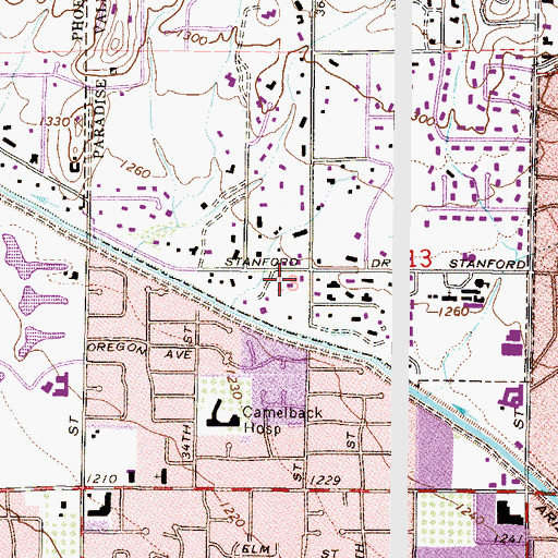 Topographic Map of Gloria Dei Lutheran Church, AZ