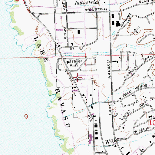 Topographic Map of God's Grace Church, AZ