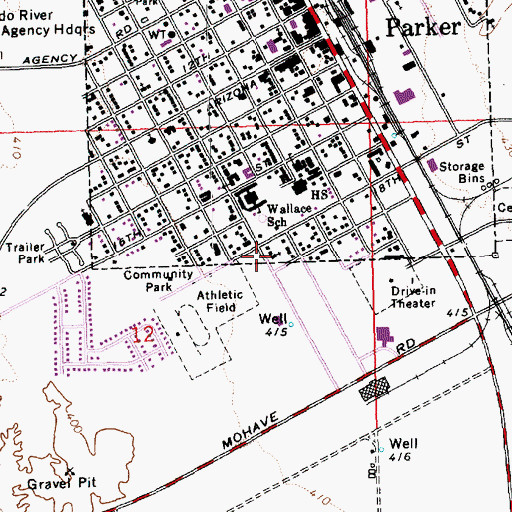 Topographic Map of Grace Assembly of God Parker, AZ