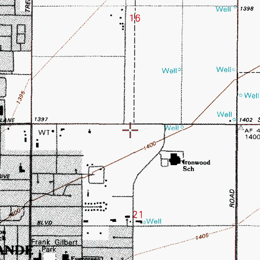 Topographic Map of Grace Baptist Church, AZ