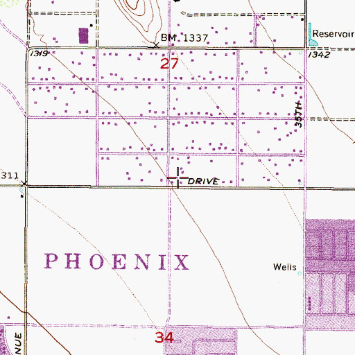 Topographic Map of Grace Community Chapel, AZ