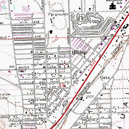 Topographic Map of Grace Lutheran Church, AZ