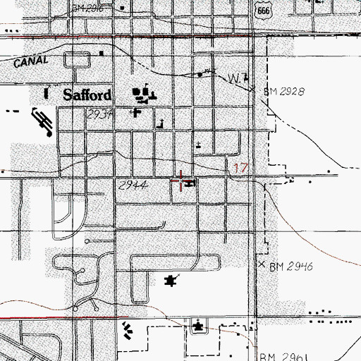 Topographic Map of Grace Tabernacle Church, AZ
