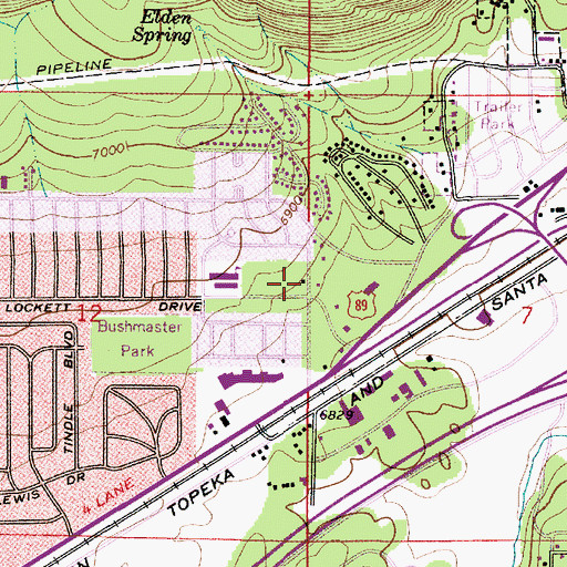 Topographic Map of Greenlaw Baptist Church, AZ