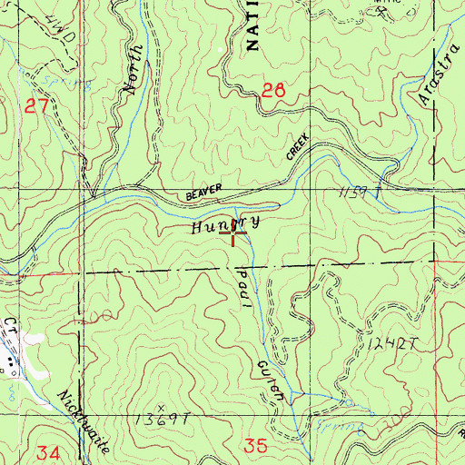 Topographic Map of Paul Gulch, CA